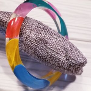 Vintage 80's chunky bracelet, multi colored bangle